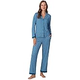 Anne Klein Womens Long Sleeve Button Down Pajama Top & Relaxed Pant Set - Soft Sweater Knit - Cozy Sleepwear & Loungewear PJs