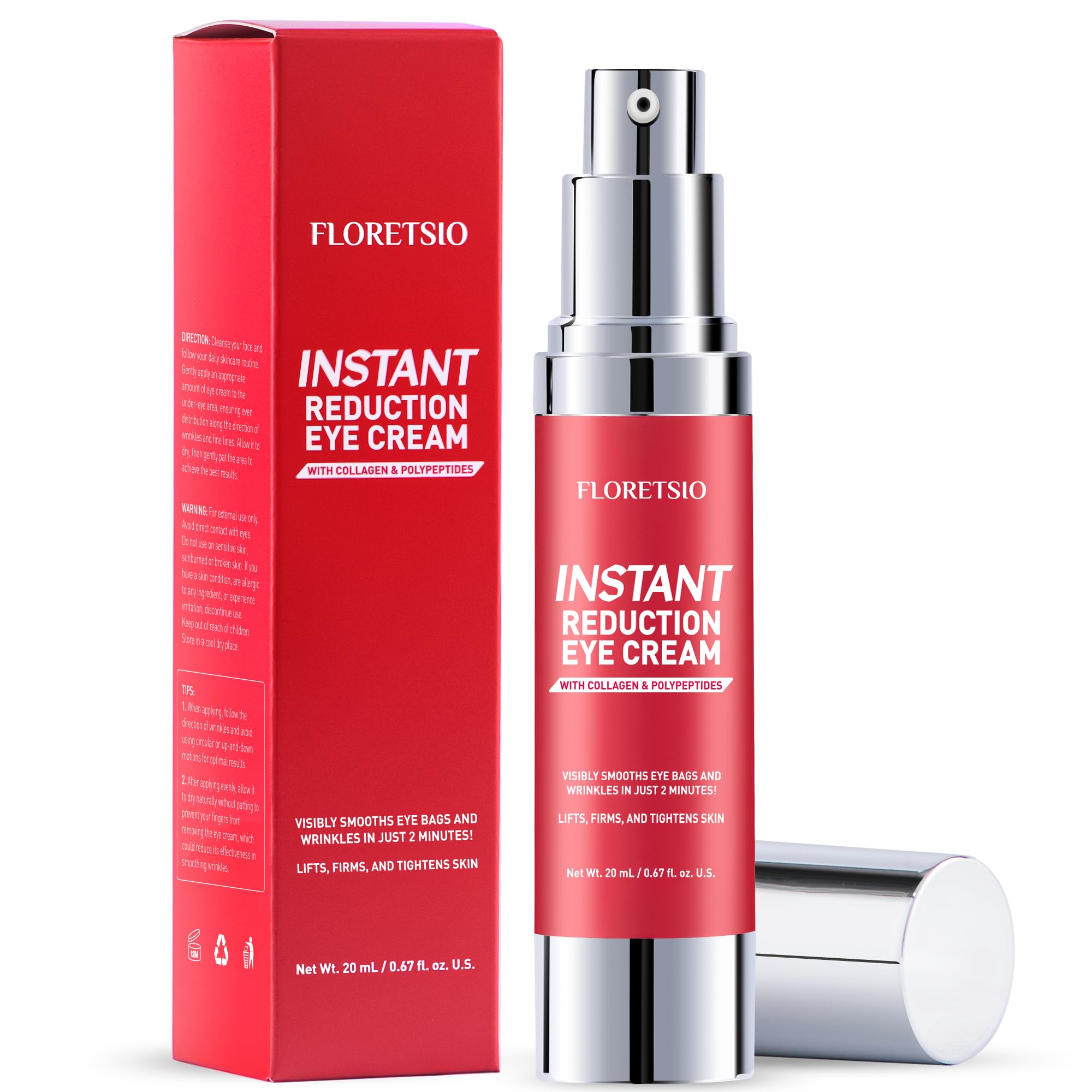 Photo 1 of Instant Eye & Face Lift Cream: Rapid Under Eye Bags,Wrinkles, Dark Circles, Puffiness Remover for Women and Men in 60 Seconds - Temporary Firming & Tightening Treatment 0.67oz