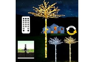Fairyrain Lighted Birch Tree Lights 8FT Artificial Tree Christmas Lights Suitable for Halloween Home Party Decoration Wedding Lawn Patio Warm White/White