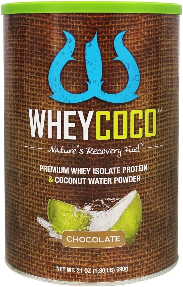 WheyCoco - Premium Whey Isolate Protein & Coconut Water Powder Chocolate - 21 oz.