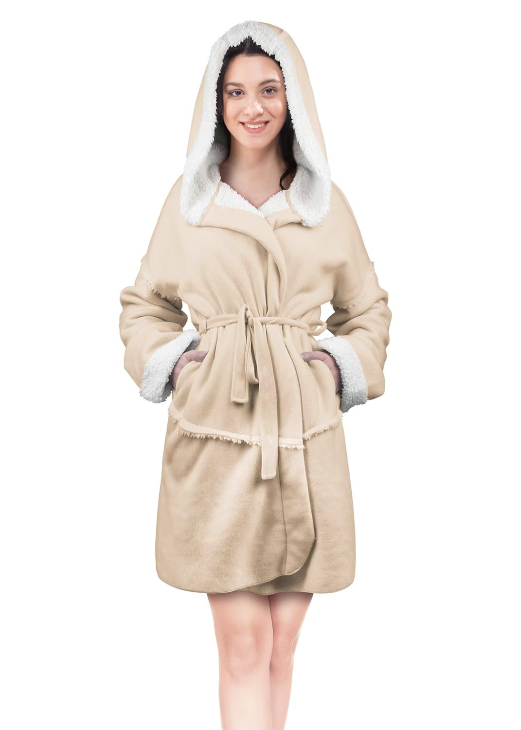 Womens Sherpa Fleece Robe