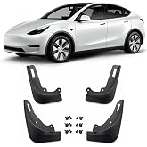 Zapped Co Tesla Model Y 2021-2024 Mud Flaps, Set of 4 | No-Drill OEM-Style Fit, All-Weather Paint Protection, Low-Drag Profile, Flexible Design, Minimalistic OEM Look