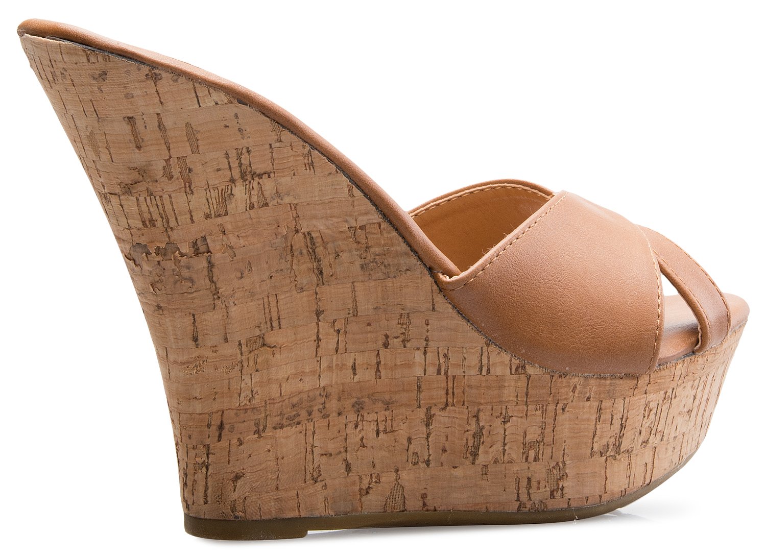 Olivia K Women's Open Toe High Wedge Platform Heel Wood Decoration Flip Flop Slipper Shoes Sandals - Image 4