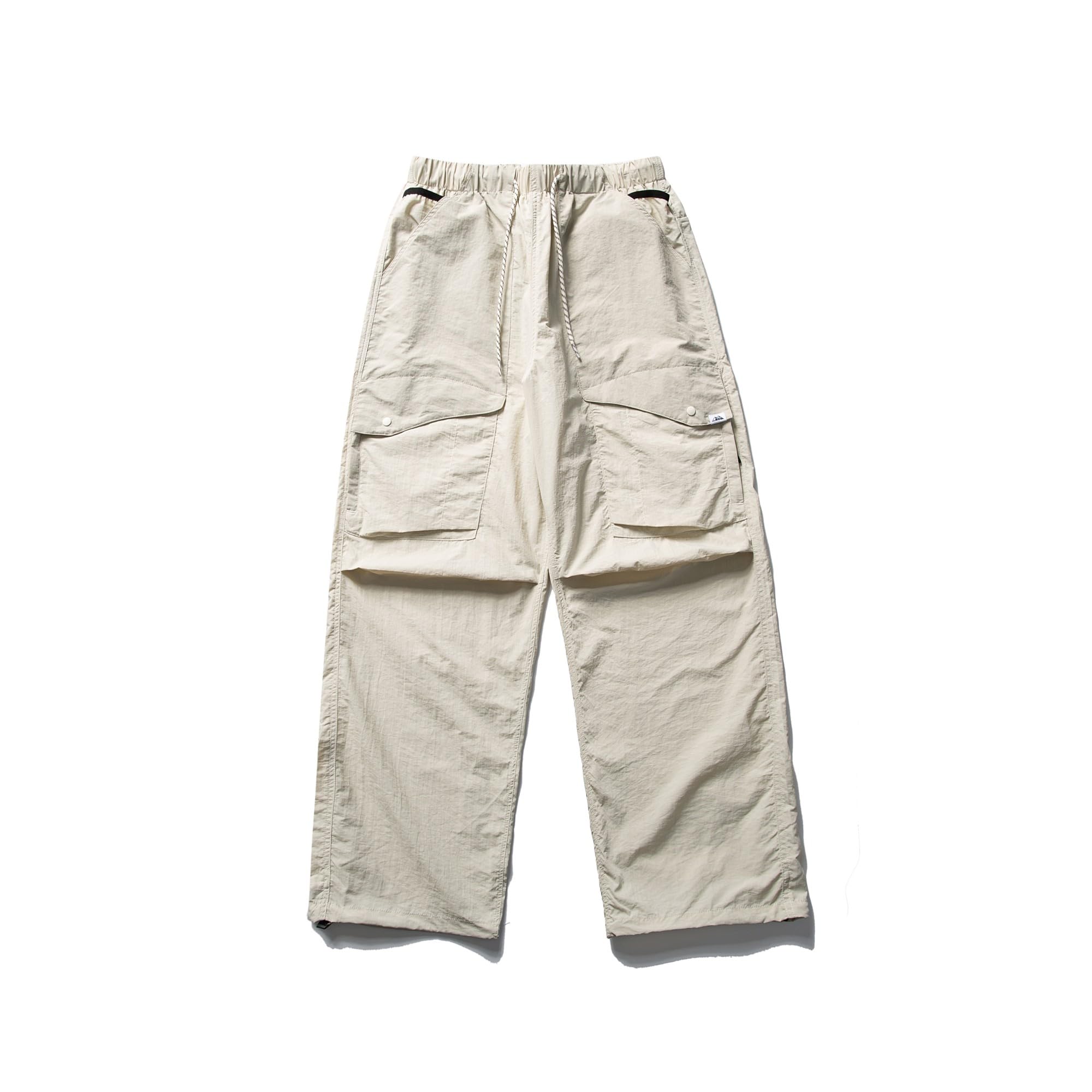 Photo 1 of BLACKARMADA Parachute Cargo Pants Men Women – Lightweight & Fleece Lined Quick Dry Joggers Sweatpants Drawstring Tactical Pants for Hiking Fishing Work Outdoor Streetwear