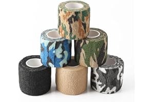Self Adhesive Tape - Autdor 6Pcs 2"x 5 Yards Elastic Grip Cover Self-Adhesive Bandages Handle Grip Tube Sports Tape, Tattoo M