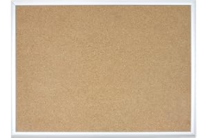 U Brands Cork Bulletin Board, 23"x17", Silver Aluminum Frame, Industrial Grade Pinning Surface