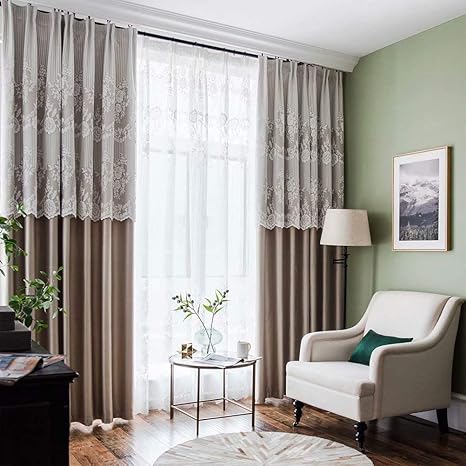 Amazon 北欧風 カーテン 遮光 シンプル おしゃれ ライトブラウン ドレープ アジャスターフック付き 厚地 遮像 上飾りのレース付き タッセル付き インテリア 掃き出し窓 出窓 腰窓 レール適用 引越し祝い 新築祝い 別荘 マンション 居室 リビング オーダー可能 洗濯可能