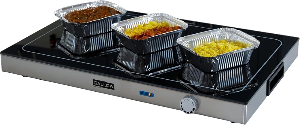 Callow Retail Electric Plate Warmer Tray 56cm Food Heater Adjustable Temp Glass