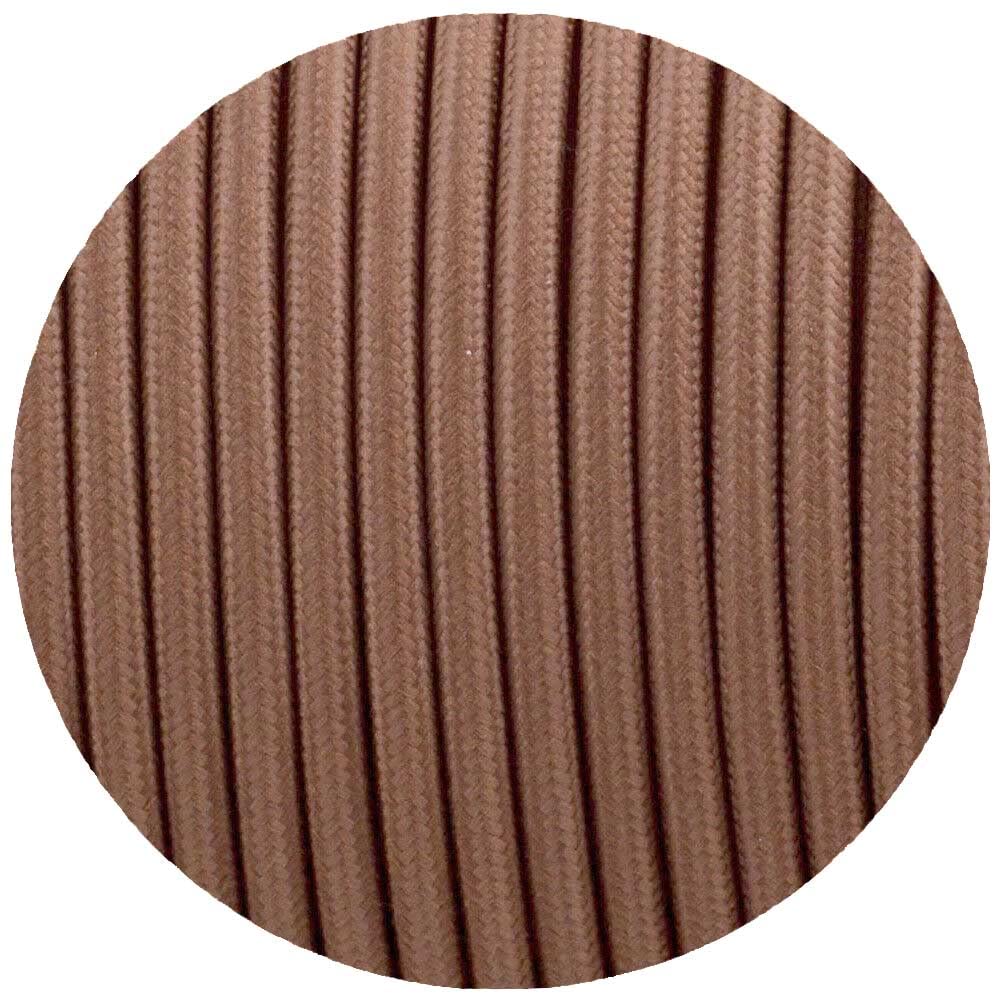 LEDSone 16.4ft Vintage 2 Core Round 18 Gauge Light Brown Cable Fabric Cloth Covered Electrical Wire, 5m 2 Conductors Lamp cable Modern Cloth Covered Wire for Pendant Light Bulb Industrial DIY Project. — image 1