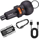Vocforce Electric Screwdriver, 5" Compact 400RPM Small Cordless Screwdriver | for Tight Space &amp; Home Repairs, USB C Rechargeable, 4V 3-Speed, 3-Torque, 22PC Magnetic Bits, Dual LED Light