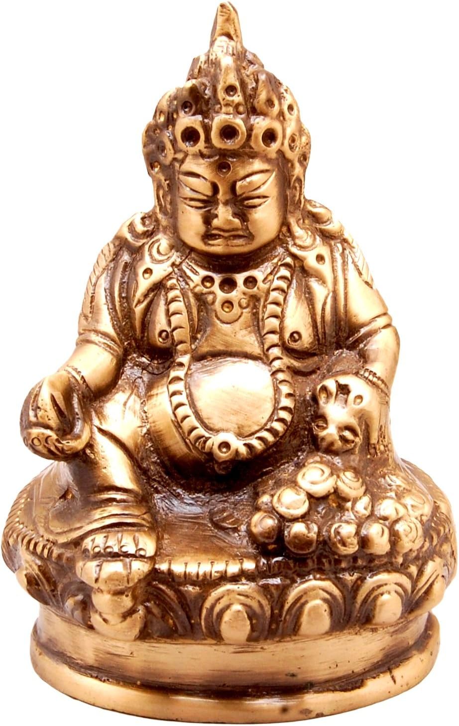 Purpledip Brass Statue Kubera (Hindu God Of Wealth & Prosperity) Kuber