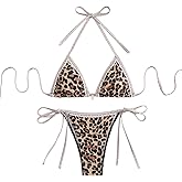 BYFINECANY Women's Floral Printed Bathing Suit Halter Paisley Summer Swimsuit Bikinis Set