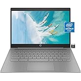 HP Chromebook Laptop Student Business (2023 Model),14&lsquo; HD Display,Quad-Core Intel Celeron N4120 (Upto 2.6GHz),4GB RAM,64GB eMMC,HD Webcam,WiFi 5,UHD Graphics,Chrome OS +HubxcelAccessory,Modern Gray