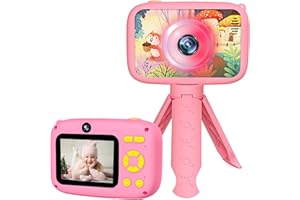 MIIULODI Kids Camera, Christmas Birthday Gift for Kids 3-12 Year Old Girl Boy 2.4 Inch Time-Lapse Video Record Scientific Children Digital Cameras Toddler Night Light Toys for 4 5 6 7 8 Year Old