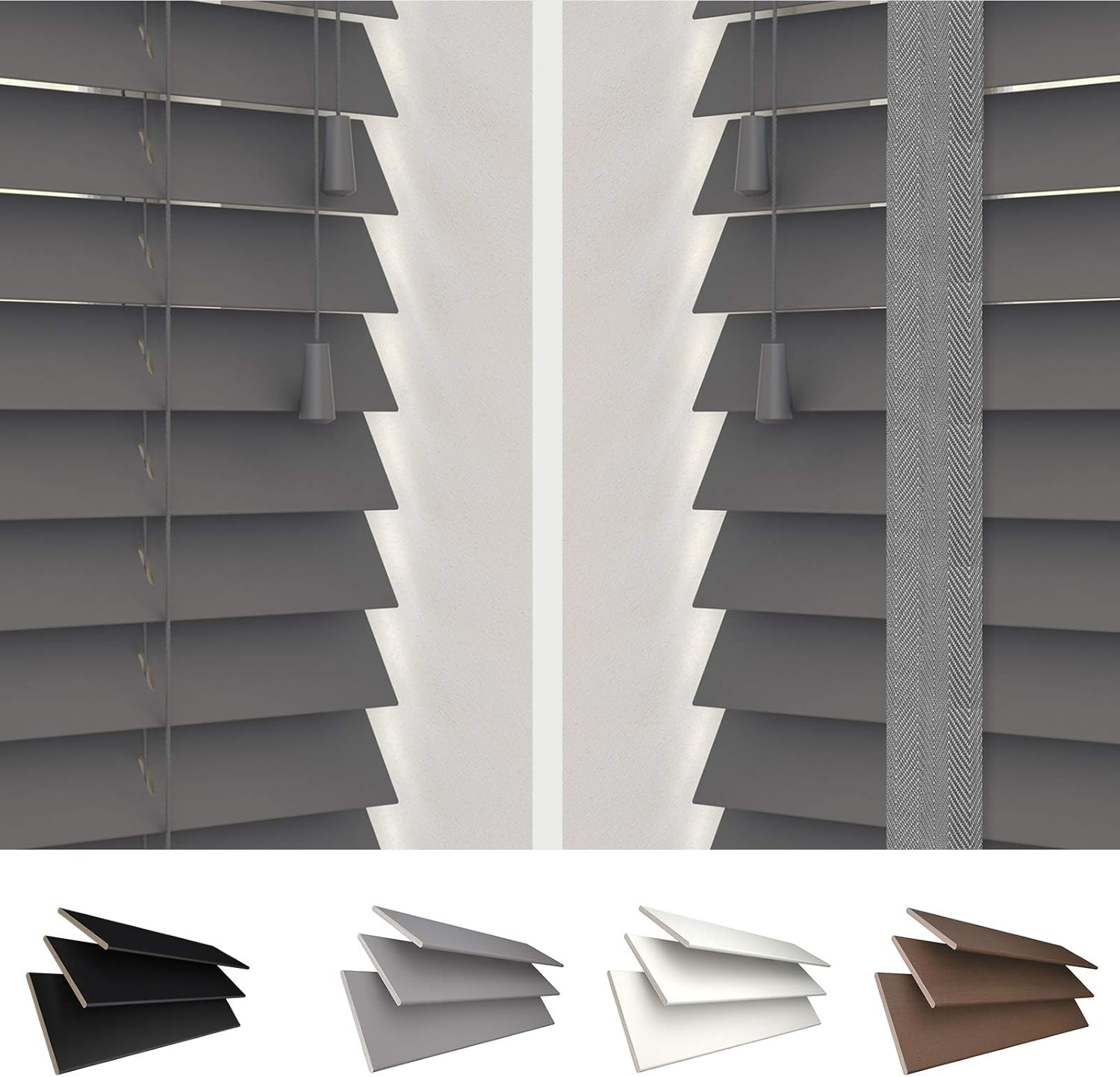 Made To Measure Real Wood Blinds 50mm Slats [Up to 45cm Width