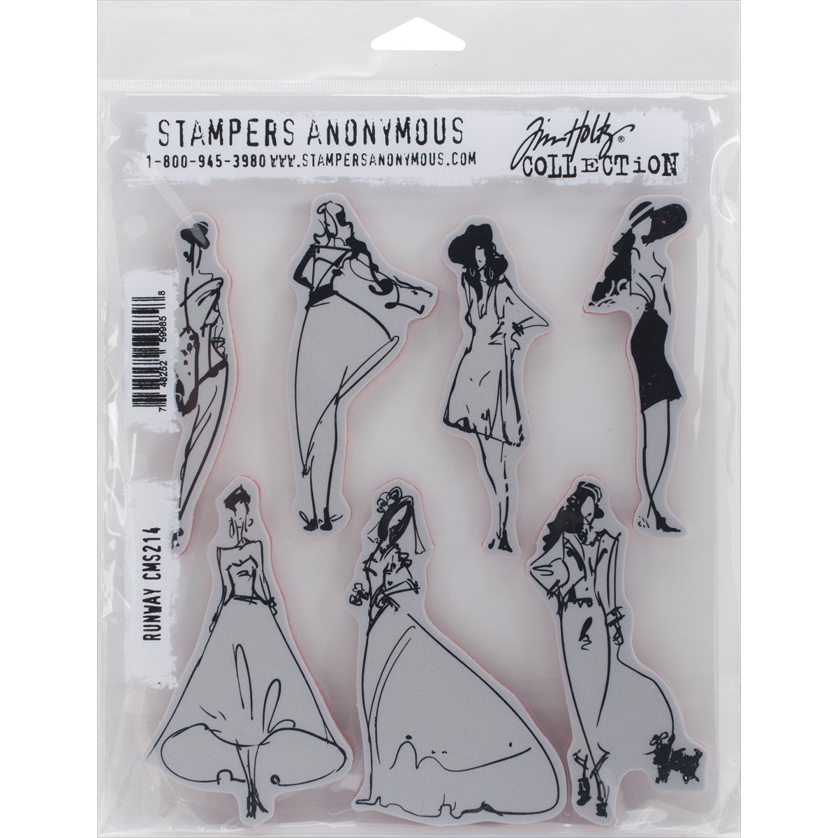 Stampers Anonymous_AGW "Runway" Cling Mounted Stamp, Grey, 7 x 8.5"