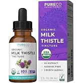 USDA Organic Milk Thistle Extract - High Potency 10:1 Silymarin Milk Thistle Liquid Liver Cleanse Detox &amp; Repair Supplement - Vegan Non-GMO &amp; Alcohol-Free Liver Support Supplement (30 Servings)