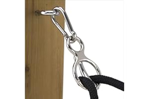 Funnytek Horse Tie Ring Stainless Steel Horse Training Equipment with Eye Bolt Magnetic Horse Tack and Supplies Safe Horse Accessories with Eye Screws, Prevent Horses from Pulling Back (1-Pack)