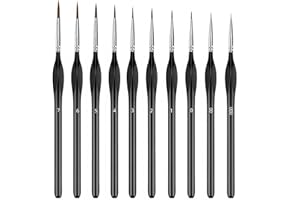 Detail Paint Brushs Set Miniature Brushes for Fine Detailing & Art Painting - Acrylic, Watercolor, Oil - Miniatures, Models, 