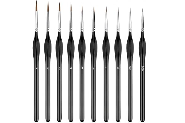 Detail Paint Brushes Set Miniature Brushes for Fine Detailing & Art Painting - Acrylic, Watercolor, Oil - Miniatures, Models,