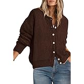 PRETTYGARDEN Long Sleeve Crewneck Button Down Womens Sweaters Spring Open Front Chunky Cardigan Sweaters for Women 2026
