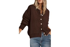 PRETTYGARDEN Long Sleeve Crewneck Button Down Womens Sweaters Fall Open Front Chunky Cardigan Sweaters for Women 2025