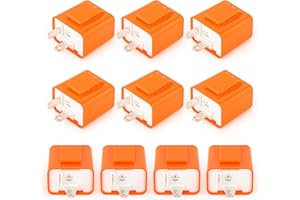 QCDENG 10PCS 2-Pin 12V DC Adjustable LED Turn Signal Indicator Flasher Relay, Motorcycle Indicator Flicker Frequency Regulation Relay