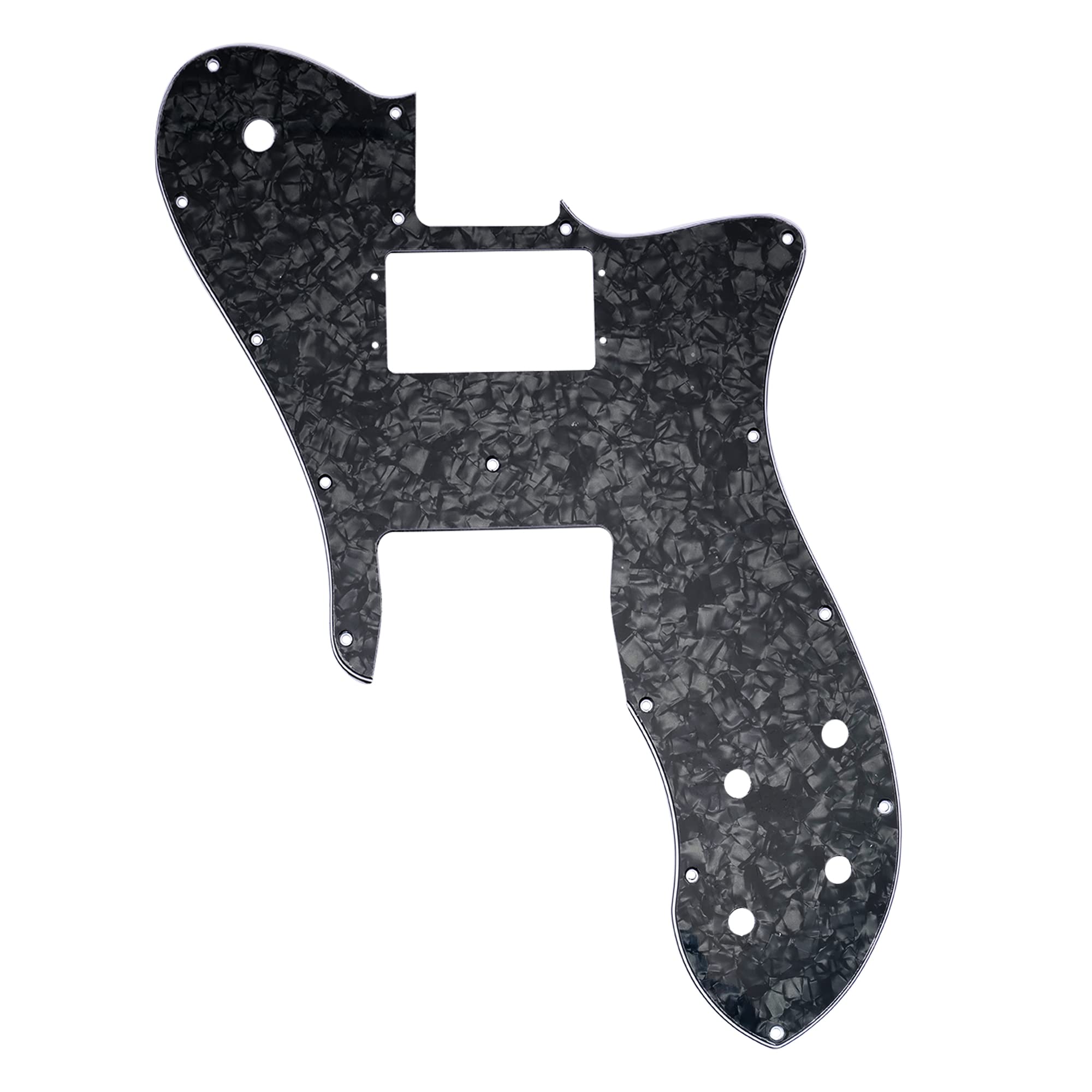 Musiclily Pro 16 Holes Wide Range Humbucker Guitar Pickguard For USA/Mexico Fender 72 Tele Custom Style Electric Guitar, 4ply Black Pearl