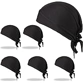 6 Pieces Do Rags Sweat Wicking Beanie Cooling Durags Skull Cap Motorcycle Head Wrap Bandana for Men Women