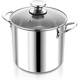 P&P CHEF 8 Quart Stock Pot with Lid, 8 Qt Large Stainless Steel Stockpot | Good for Cooking Pasta Soup, Cookware for Inductio