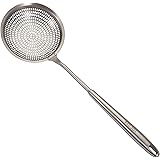 Slotted Spoon,304 Stainless Steel Skimmer Spoon,Strainer Ladle for Kitchen Cooking 16.9 Inch