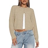 Kistore Womens Cropped Cardigan Sweaters Lightweight Long Sleeve Button Up Knit Cardigan Fashion Outfits 2026