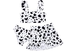 ALISISTER Girls Swimsuit 3 Piece Bathing Suits for 5-12 Years Hawaiian Bikini Set with Cover Ups Skirt