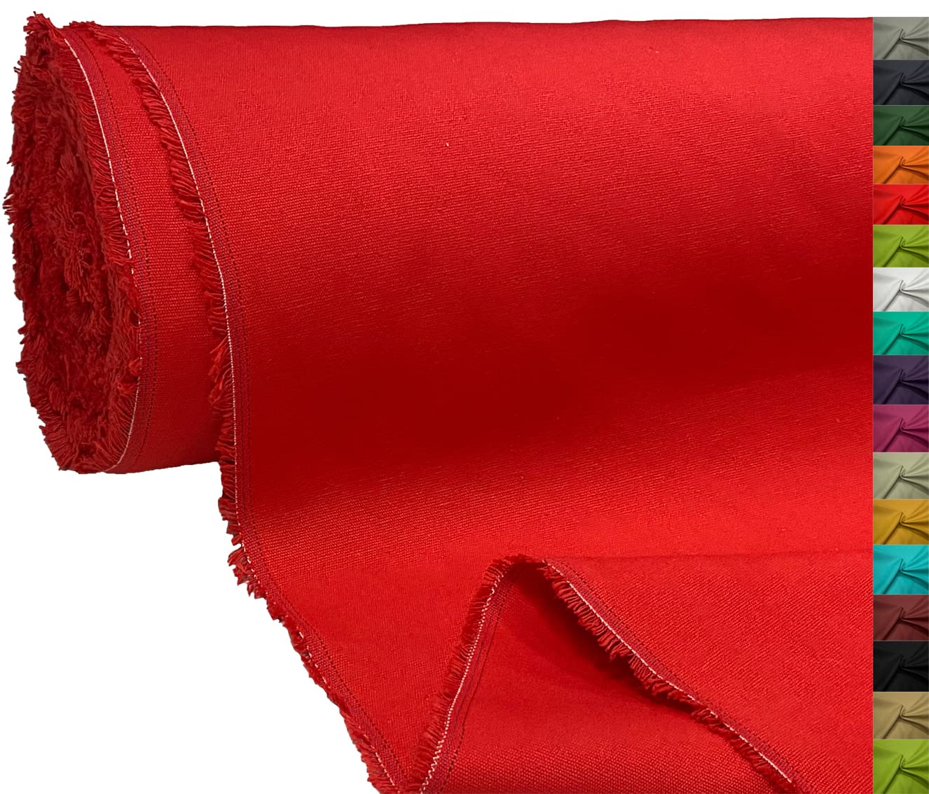 A-Express 100% Cotton Canvas Fabric Material Dressmaking Cloth Curtain Bags 145cm 57" Wide 250GSM Sold Per Meter - 2 Meters 200cm x 145cm Red