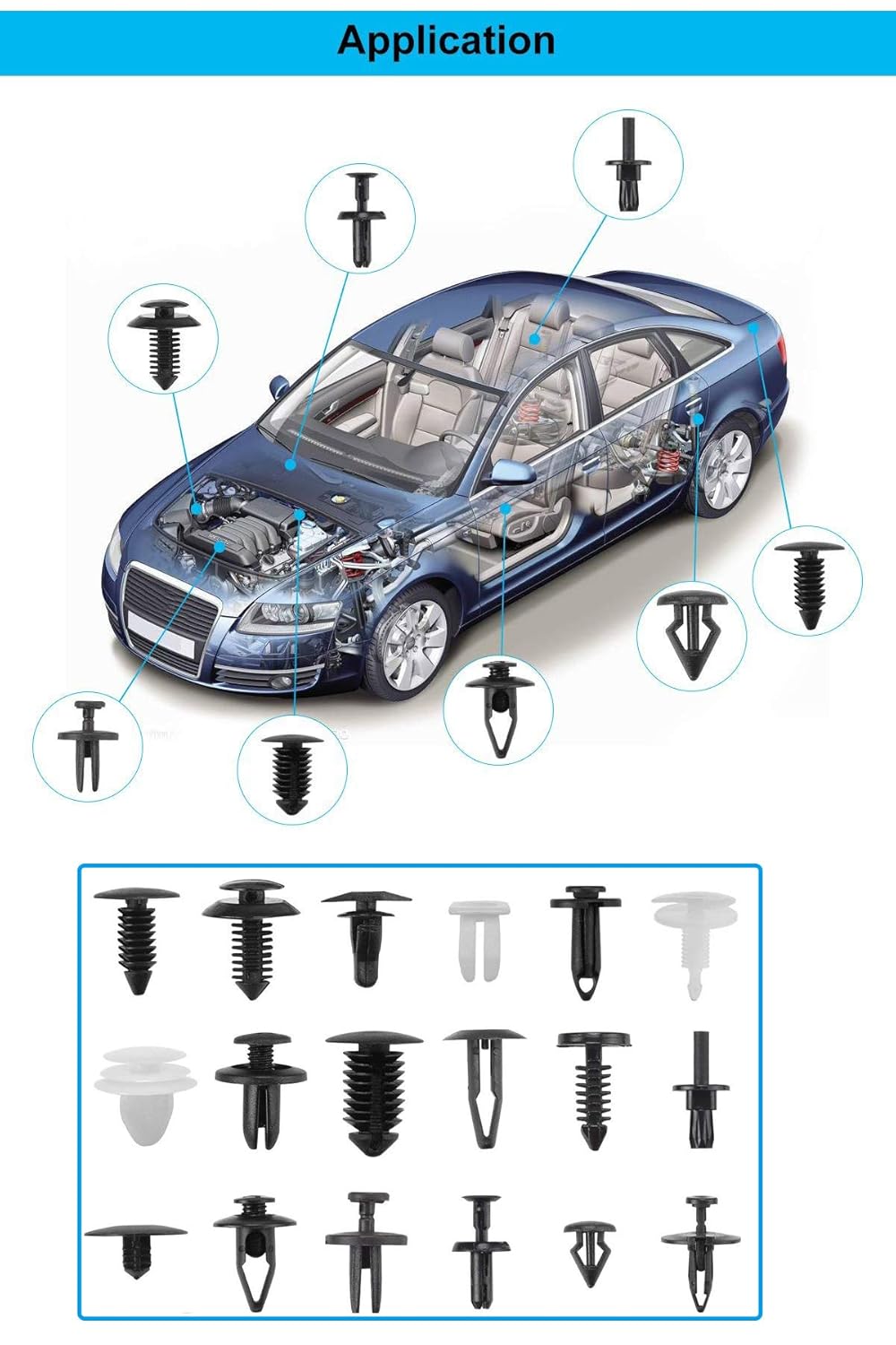 20 Pezzi Clip E Morsetti In Plastica Per Auto: Fissaggi Universali Compatibili Con Toyota E Suzuki, Lunghezza Stelo 14 Mm