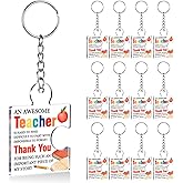 Teacher Appreciation Gifts in Bulk from Students, 12 Pcs Thank You Keychain for Women Men Teachers, Best Teachers Ever Gifts, An Awesome Teacher Is Hard to Find Acrylic Puzzle Piece Keychains