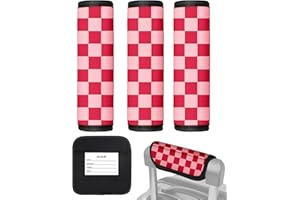 Slohif Luggage Handle Wrap 3Pcs Suitcase Identifier - Bag Strap Cover For Bogg Travel Accessories Easy Identification Bright Marker Sleeve Grips Comfort Neoprene Concealed Tag For Airport, Checkered