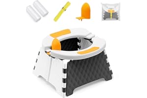 YUNHECAM Toddler Portable Potty Training Seat for Kids Baby Foldable Toilet Child Travel Potty in Car Camping Potty Chair Seat for Indoor Outdoor, with 60 Disposable Bags