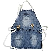 Jeanerlor European Cowboy Heavy Duty Denim Work Apron with Tool Pockets