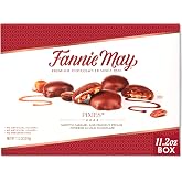 Fannie May Premium Chocolate Candy Pixies, Chocolate Caramel Pecan, 11.2 oz | A gourmet chocolate gift box with caramel and pecan milk chocolate candy, for gifting and sharing
