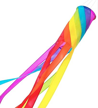 Amazon Emma Kites レインボーカラー 152cm 凧テール かわいい 吹流し ウインドソックス 屋外用 庭飾り 凧 カイト おもちゃ