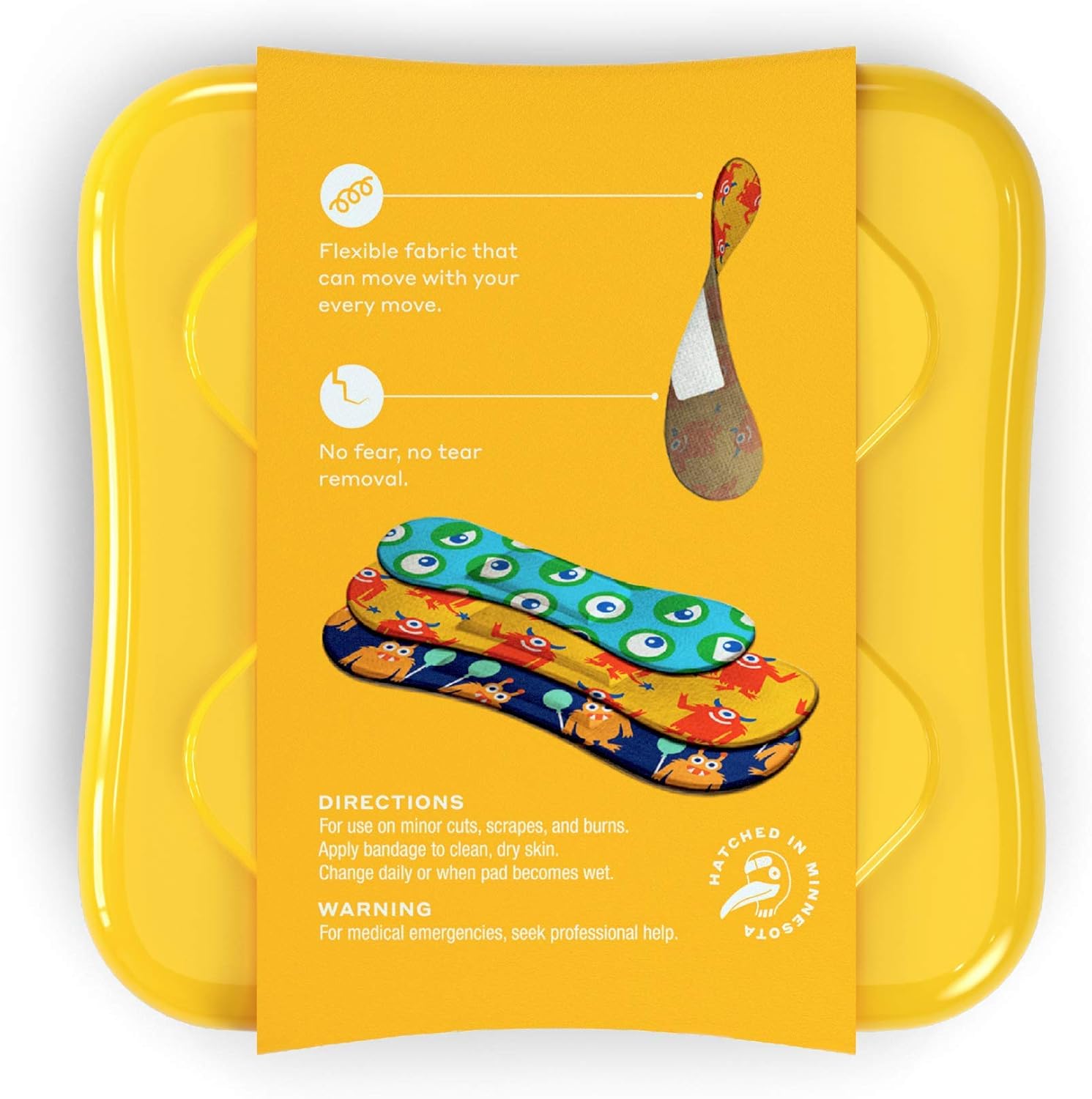 Welly Bandages - Bravery Badges, Flexible Fabric, Adhesive, Standard Shapes, Monster Patterns - 48 ct: Health & Personal Care