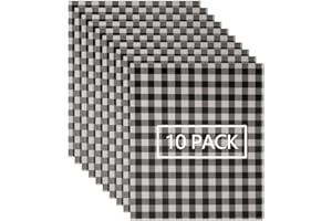 FUNKAKA Heat Transfer Vinyl HTV Black White Buffalo Plaid, 12" x 10" Classical Christmas Plaid Iron on Vinyl for T-Shirts 10 Sheets HTV Vinyl for All Cutter Machine Easy to Cut & Weed for Xmas Decor