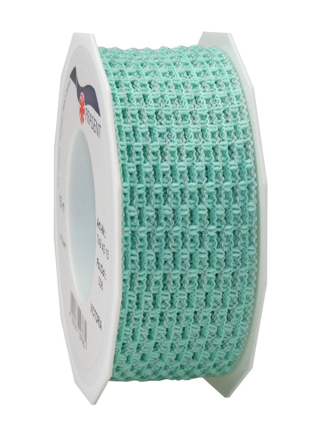 Präsent - Victoria Wired Ribbon Seagreen 15-m-Roll 40 mm width — image 1
