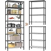 Golpart 8 Tier Adjustable Storage Shelves Heavy Duty Metal Shelf Wire Shelving Unit Organizer Rack for Home Kitchen Office Pantry Room Bathroom Shelving Organizers and Storage Laundry