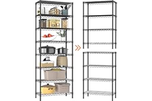 Golpart 8 Tier Adjustable Storage Shelves Heavy Duty Metal Shelf Wire Shelving Unit Organizer Rack for Home Kitchen Office Pantry Room Bathroom Shelving Organizers and Storage Laundry
