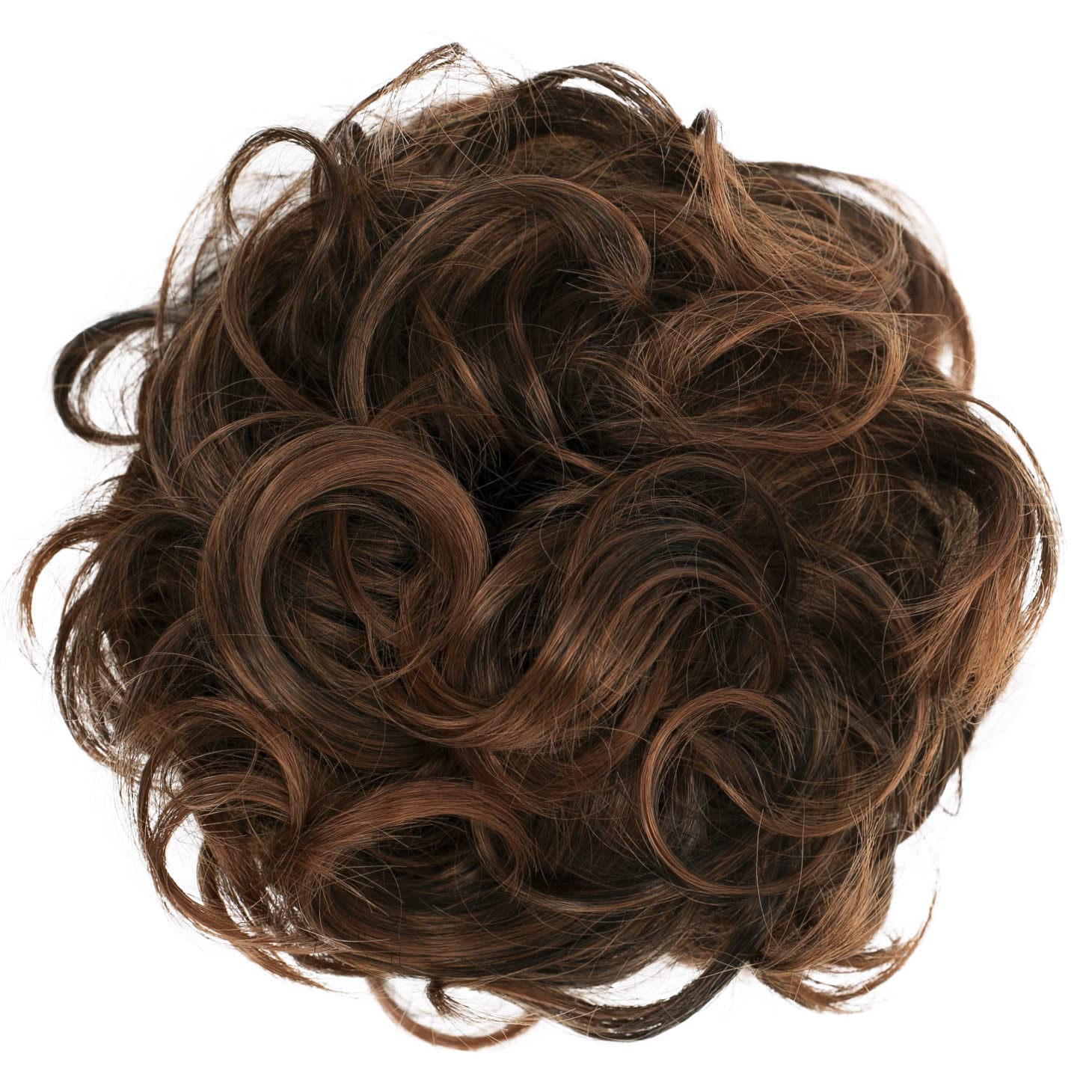 CAISHA Large Hairpiece Scrunchy Instant Updo Curly Messy Bun Brown Mix G9E — image 1