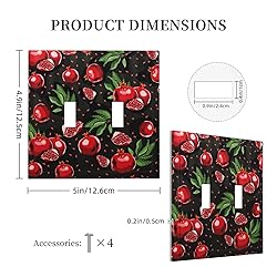 Spshian Light Switch Cover Red Pomegranate Green