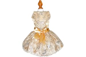 JcDuDoi Lolita Luxury Dog Princess Dress for Small Dogs Girls,Embroidered Sweet Pet Clothes Wedding Birthday Party Puppy Dresses,Cat Apparel Accessories Costumes Outfit Skirt（Medium）