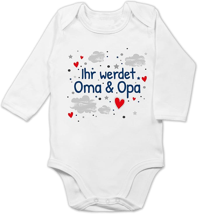 Shirtracer Sprüche Baby Ihr werdet Oma & Opa Wolke blau Baby